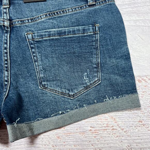 NWT Blank NYC Fulton Roll Up Jean Short Women 25 Dress Down Party Blue Denim NEW - Picture 12 of 14